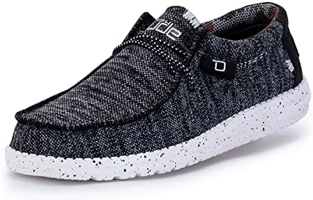 Hey Dude Men's Wally Sox Black White Size 11 | Men’s Shoes | Men's Lace Up Loafers | Comfortable & Light-Weight