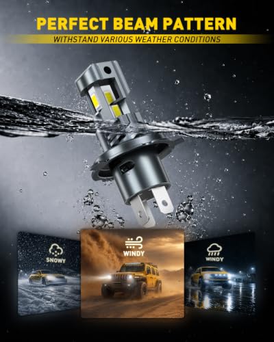 Image of AUXITO H4 LED Bulbs Combo 6500K White 98,000LM Mini Size HB2 /9003,2PCS