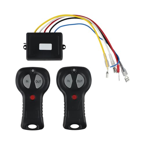 MeevrgR Par de kits de control remoto inalámbrico de 12 V para cabrestantes de coche y camión, compatible con Badlands, color negro