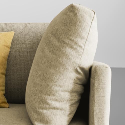 Image of Carina LHS 4 Seater L Shape Sofa Set for Living Room (Cream Fabric) Premium Fabric Sofa