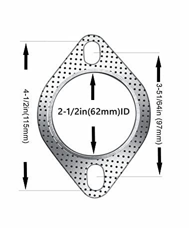 Image of Strongthium 2PCS 2.5 inch Exhaust Gasket 2 Bolt | for 2.5 Inch Muffler Flange Manifold 120-06310-0002 High Temperature