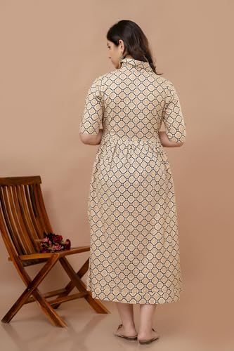 Image of Maternity Feeding Anarkali Kurti Dress for Women | Cotton Nursing Kurta with Both Side Zippers | Pregnancy & Nursing Wear | Comfortable Ethnic