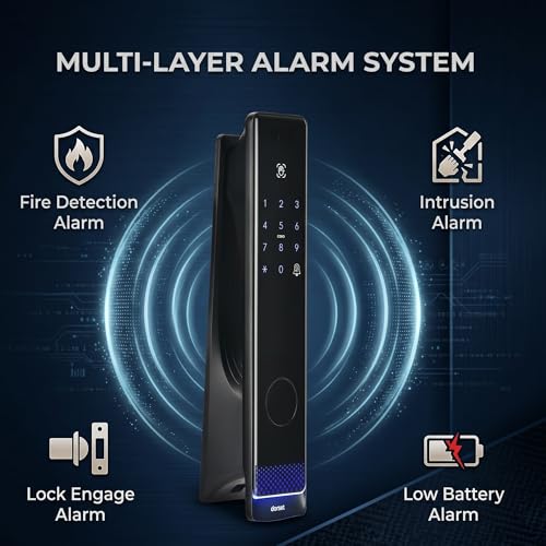 Image of Dorset DG 402 Push Digital Door Lock with Palm Vein Access, 6 Access Modes, WiFi-Enabled, Mild Steel Body, 2-Year Warranty | Advanced Smart Home Security | Graphite Matt Finish