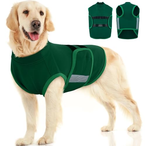 Image of MIGOHI Dog Anxiety Relief Coat,Comfort Anxiety Vest for Dogs,Adjustable Dog Anxiety Calming Wrap for Fireworks,Travel,Separation,Anxiety Jacket for Large Dogs,L,Green
