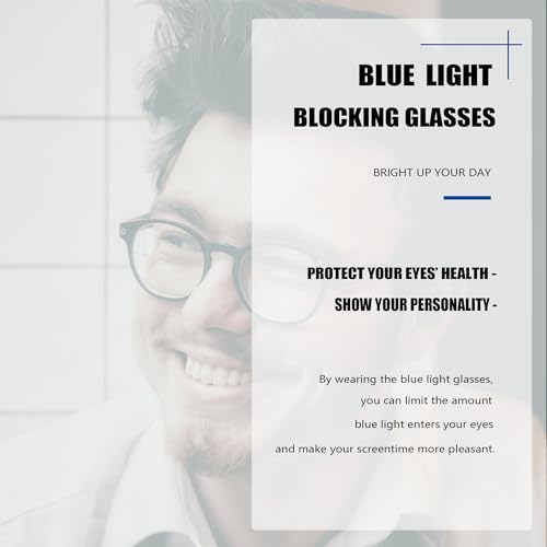 Image of Round Black Glasses for Men Women Thick Circle Blue Light Glasses Hippie Costume Eyewear