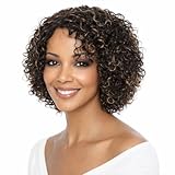 Velicoo Short Curly Human Hair Wigs for Black Women P1B/30 Breathable Glueless Wigs Human Hair Machine Made Natural-Looking Lightweight Wig, Beginner Friendly Daily Wear Wig for Mature Women