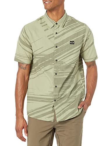 Oakley Tempo Short Sleeve Woven, Action Ellipse Uniform Green, Medium #TOP19