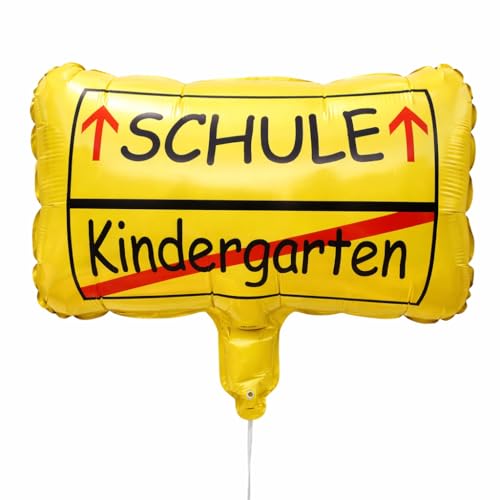 Folienballon Ortsschild Folien Luftballon Deko - Schule/Kindergarten zum Schulanfang Dekoration Einschulung