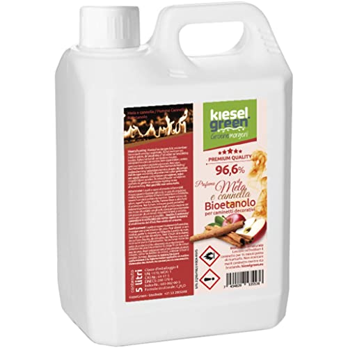 KieselGreen Bioethanolo 5 litri con Fragranza per Caminetto a Etanolo – Bio-etanolo profumato per Ambienti, molte Fragranze - Profumo per Caminetto a bioetanolo da Interno o da Tavolo AZ5