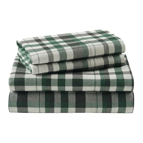 Image of Woolrich Cotton Sheet Set Cottage Charms Print, 100% Cotton Flannel Sheets Warm & Fuzzy Bedding Set Cal King Size Sheets, Fitted Pocket Fits Up to 14 inch Mattress, Cal King Finton, 4 Piece