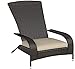 Balkene Home 61469 Coconino Wicker Lounge Chair All Weather Wicker Beige Cushion Armchair Lightweight Durable Adirondack Style Chair Beautiful Mocha Finish