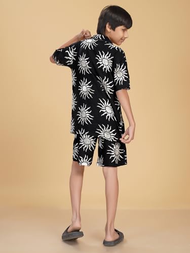 Image of Ninos Dreams Boys Cotton Rayon Halfsleeves Coord Set with Shirt & Shorts /Boys Vacation wear /boys co ord set /Boys Tropical print Shirt & Shorts set /Boys Clothing Set
