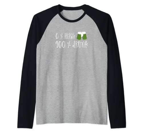 St Patrick Pattys Birra Day Bere Camicie Irlandese Festa Decor Maglia con Maniche Raglan