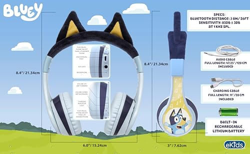 Image of Bluey Bluetooth Headphones for Kids, Volume Reduced Wireless Headphones