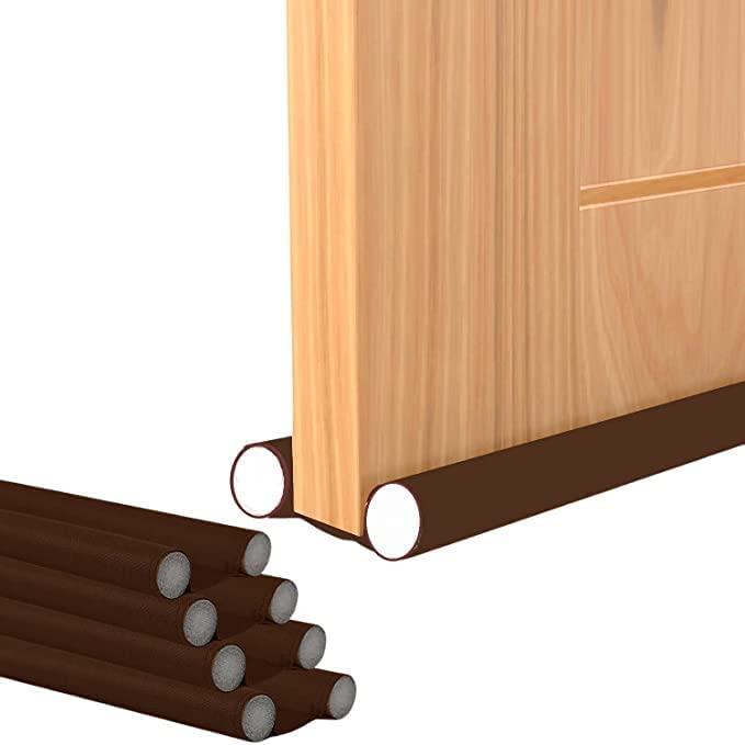 GLAMAXY Door Bottom Sealing Strip Guard for Home Office 39 Inch Floor Mounted Door Stopper Pack of 6 (Brown) (Large, 4)