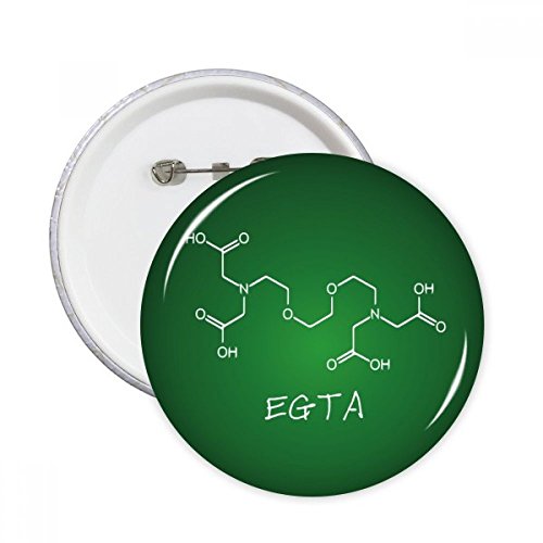 Badge rond formule chimique EGTA en lot de 5 broches décoratives multicolores taille S