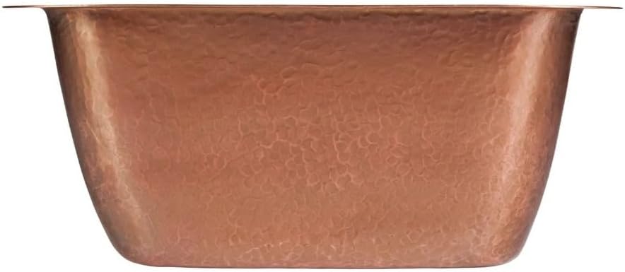 Thompson Traders - Tamayo Bar/Prep Square Undermount/Drop-In Sink, 15.6 in, Hammered Antique Copper