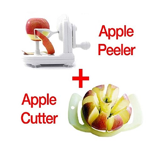 Apple Peeler + Apple Cutter Set - White