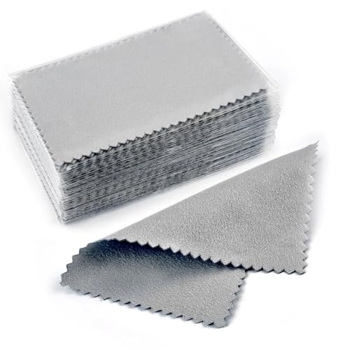 UALXPAO 10 Uds paño for pulir Plata paño de Limpieza for pulir Plata paño de Limpieza Suave for Herramientas de joyería de Plata para Joyas, Piezas Decorativas(10x6cm Grey 10pcs)