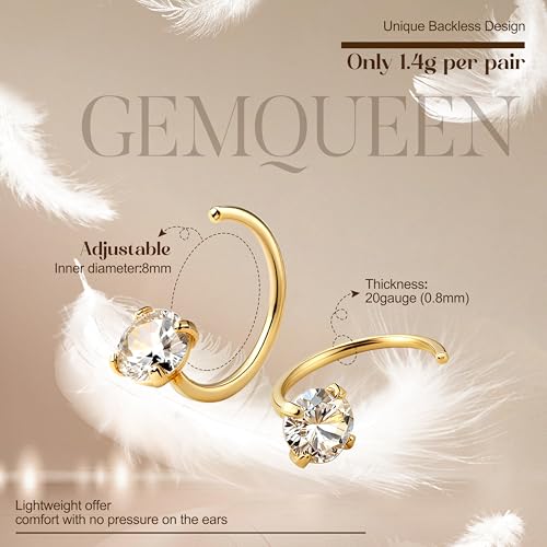 14K Gold Huggie Half Hoop Earrings Cartilage Helix Open Hugging Earrings for Women | 9 Pairs Hypoallergenic 316L Stainless Steel Jewelry Set with 5A CZ Pearl Heart Star Bar Dot Ball3