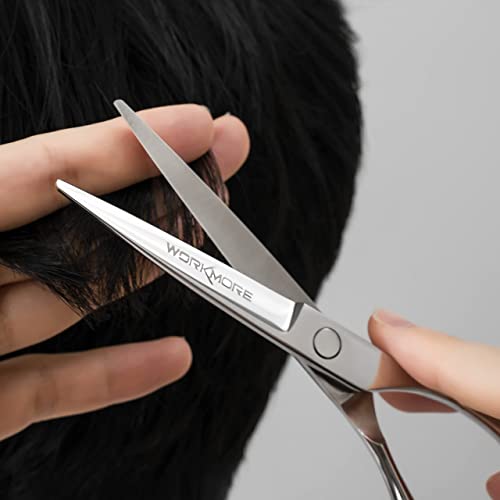 WORKMORE Tesoura profissional de corte de cabelo de barbeiro, tesoura japonesa de aço inoxidável, te