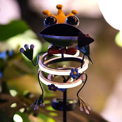 Lampe solaire grenouille extérieure étanche en métal durable