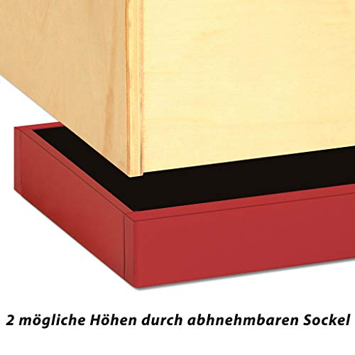 Wiemann Lehrmittel Kinderküche aus Holz, rote Spielküche, Elemente für Küchenzeile (Spüle mit Regal) – Bild 4