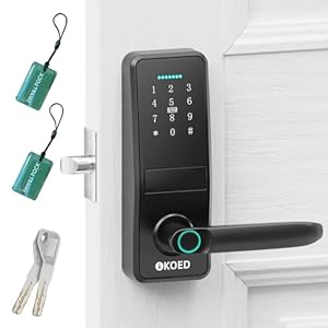 Keyless Entry Door Lock, Touchscreen keypad deadbolt Lock with Fob, Passcode, Keys Unlock, Electronic Door Lock with Auto Lock, Anti-Peeking Password, Easy Installation Design