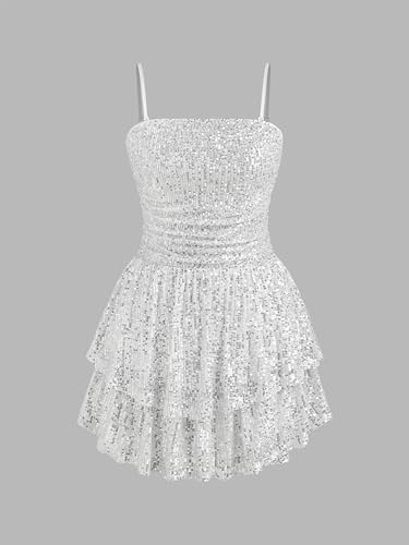 CIDER Women Cocktail Sequin Mini Dress Ruched Square Neck Tube Solid Party Short Dresses4