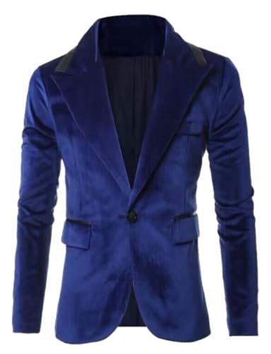 Blazer en Velours Homme Veste de Costume Coupe Ajustée Confort