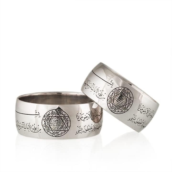 Hz. Anillo de Salomón Clásico 8 mm Anillos de boda de plata para él y para ella Juego de anillos de boda para parejas Par de anillos