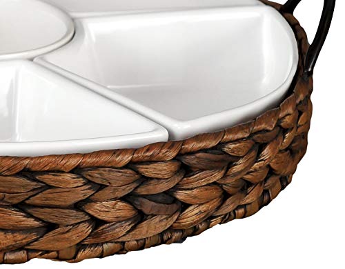 Serving Tray And Serving Dishes, Randefurn 7-Set Gold Platters For Parties,15.5 X 15.5 Inches, Divided Serving Trays & Platters, Portable Handle,Gold #TOP4