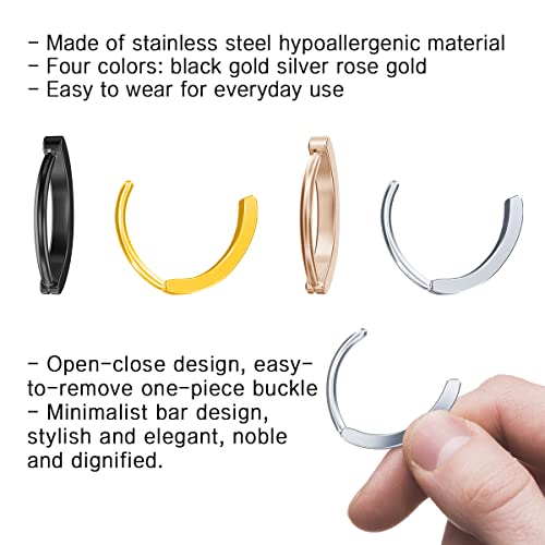 Hujiling 14G Clicker Belly Button Rings For Women, Surgical Steel Clicker Belly Button Rings, 316L Stainless Steel Belly Button Rings Belly Barbell Piercing Navel Barbell Body Jewelry 2Pcs (Black) #TOP2