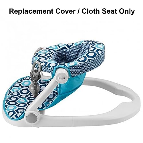 Image of Replacement Part for Fisher-Price Sit-Me-Up Floor Seat - FKD95 ~ Replacement Cover /Cloth Seat ~ Blue, White and Turquoise Colors