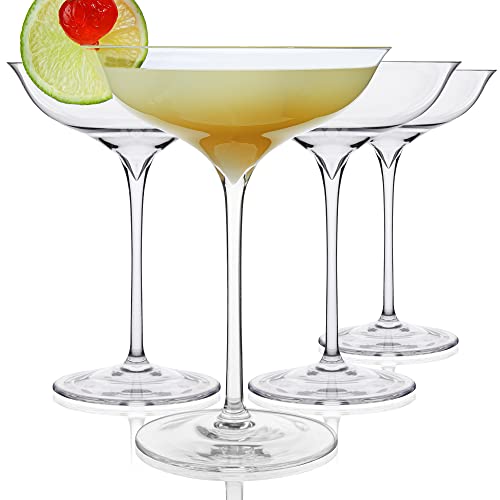 Sipour Cocktail-Gläser 4er-Set 240ml - bruchsicher & elegantes Design - Gläser-Set Cocktailgläser Cocktailglas Martinigläser Longdrinkgläser Partygläser - Barkeeper-Set Bar-Zubehör Cover