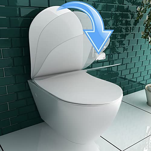 Spülrandloses WC Alpenberger mit Nano-Beschichtung und Softclose-Funktion