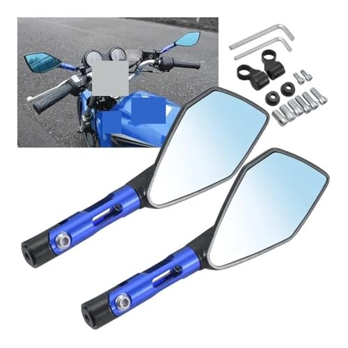 Retrovisor de moto ajustable con rotación completa para manillar universal 2