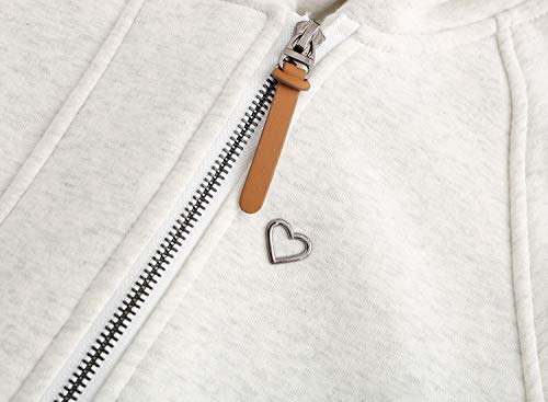 ELFIN Damen Jacken Sweatjacket Damen Sweatjacke mit Kapuze Hellgrau Melange (Grey) XL