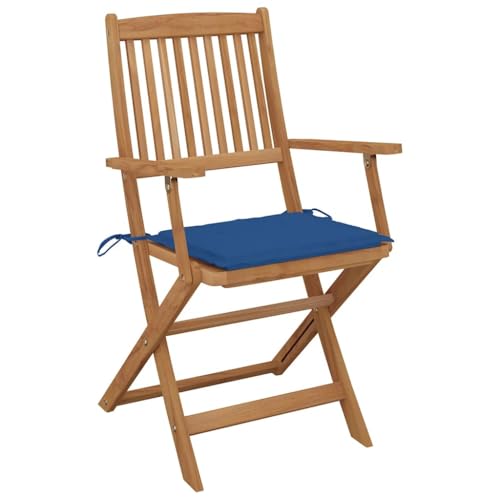 Chaises de jardin pliantes en bois avec coussins amovibles pour extérieur et camping - 3