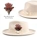 FADACHY Fedora Hats for Men & Women Wide Brim Felt Hat Dress Panama Trilby Hats Cream White Fedora