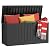 EasyUp 75 Gallon Outdoor Storage Box, Resin Waterproof UV-Resistant Deck Box, Reinforced Stability for Patio, Garden, and Poolside, Striped Black