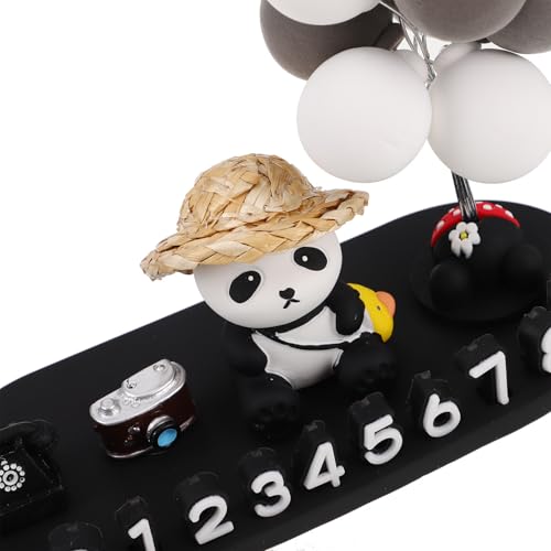 Placa de matrícula de panda para interior de coche en plástico resistente 3