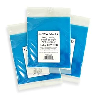 Super Sheet Large (8"x7") Under Seat Car Air Freshener, 3-PACK (Baby Powder)