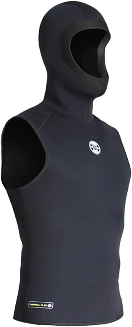 Men's Wetsuit Top 3mm Neoprene Thermal Hooded Sleeveless Diving Vest for Diving Surfing Swimming Canoeing