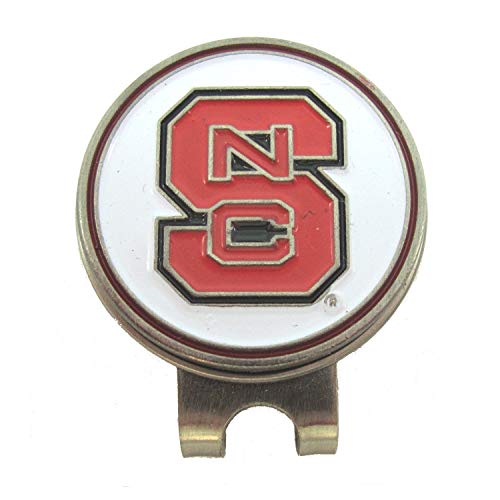 North Carolina (NC) State Wolfpack Hat Clip with Double-Sided Golf Ball Marker