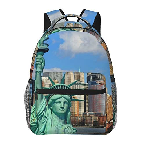 Sac à dos confortable Statue de la Liberté noir pour transporter livres et appareils