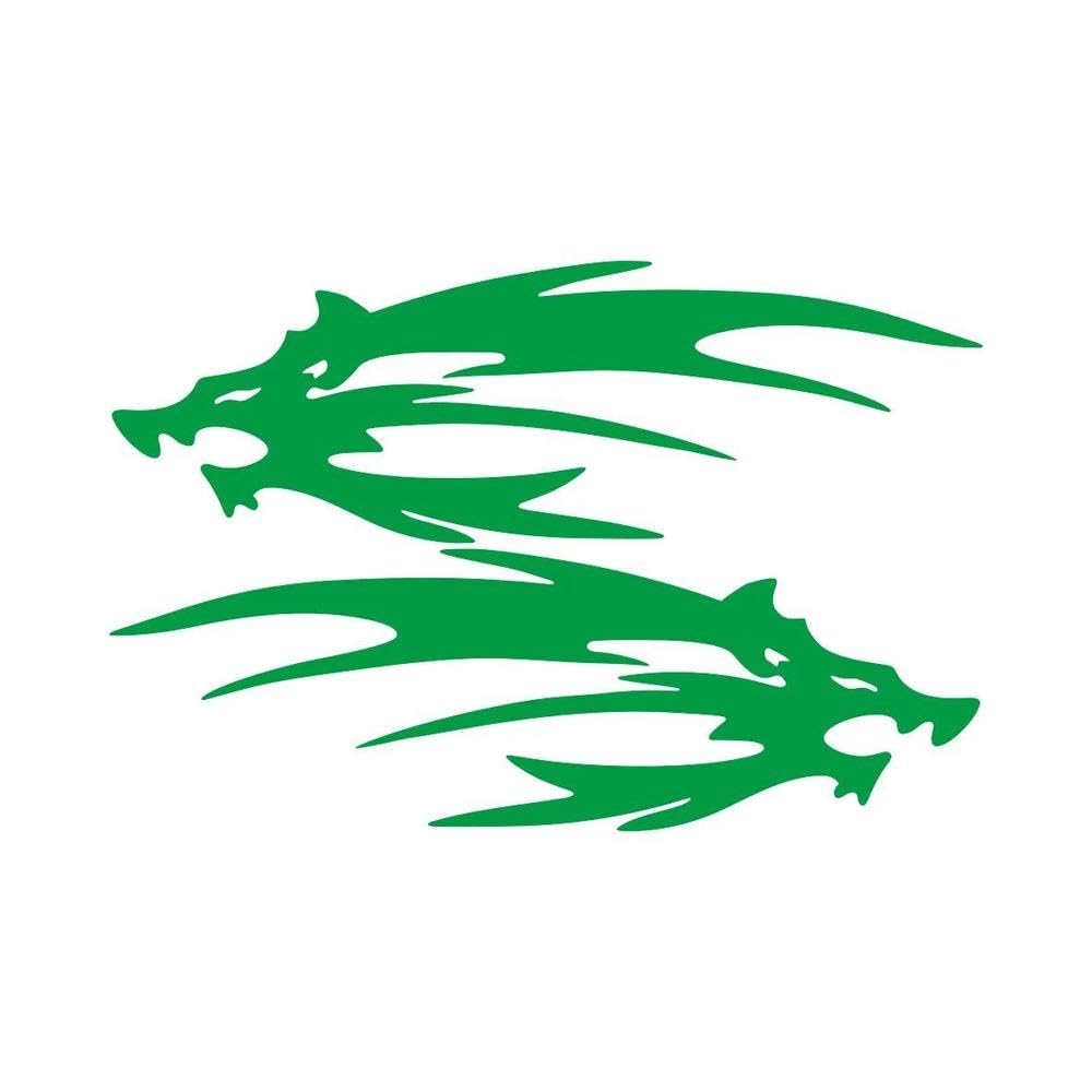 Pair Wild Wolf Vinyl Stickers for Helmets Motorcycles Cars Tanks(Green,15cm)