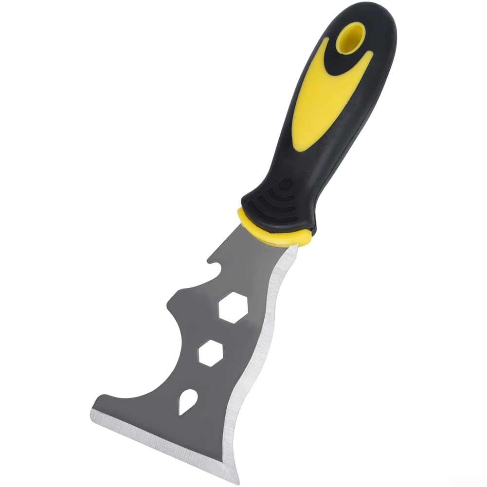 Espátula para acero Inoxidable 3 Pulgadas para herramienta Masilla Mango Antideslizante para Pared Suelo 21.5x7.5cm(13-in-1)