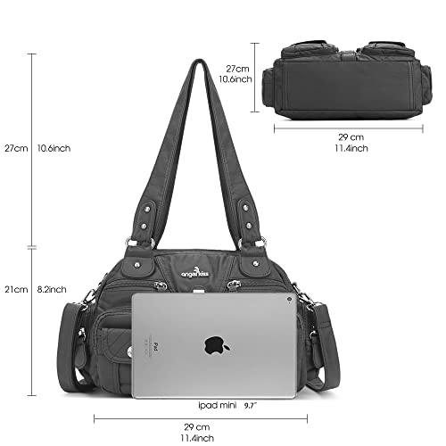 Image of Angel Kiss Hobo Crossbody Purses for Women Shoulder Bag Multipocket Soft Hobo Purses Removable Strap Leather Handbags