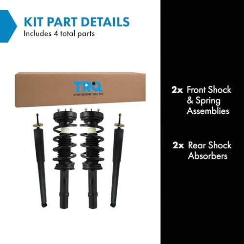 Image of TRQ Front and Rear Complete Strut Assembly & Shock Absorber Kit Shock & Spring Strut Assembly Compatible with 2012-2022 Chrysler 300 Dodge Charger